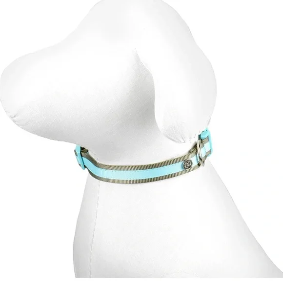 Aqua Martha Stewart Nylon Dog Collar 18-26” - Picture 4 of 8